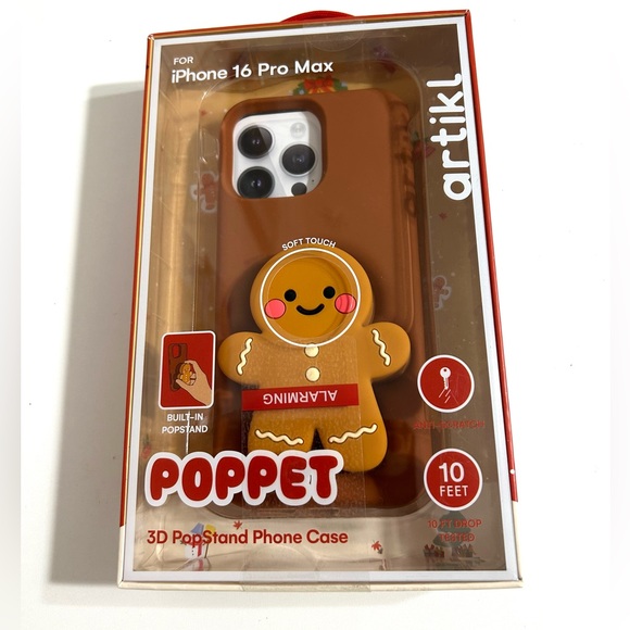 artikl Other - Artikl Poppet iPhone Case 16 Pro Max gingerbread man‎ stand NWT